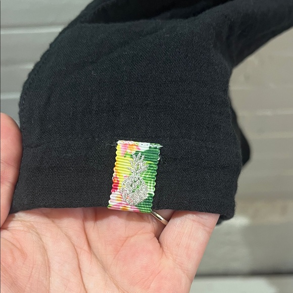 Tommy Bahama Black Short-Sleeve Button-Front Tie-Waist Romper NWT - Picture 6 of 8